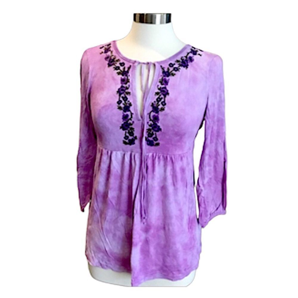 INC BATIK LILA PURPLE BLOUSE SIZE MEDIUM